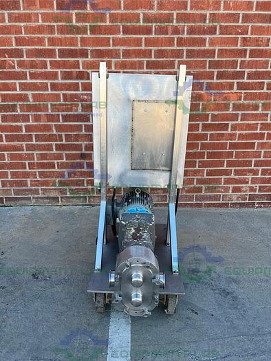 Used Waukesha Cherry Burrell  130 Rotary Lobe Pump w/ Stainless 7.5 HP Motor