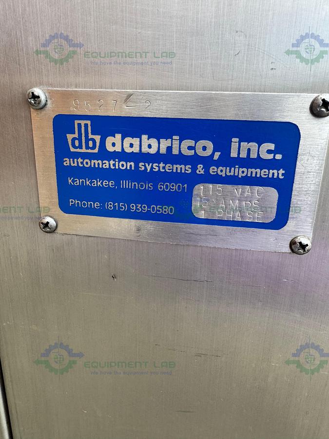  for parts or not working Dabrico Stainless Steel Reflow Surge Accumulation Feed Table Conveyor 46" x 84"