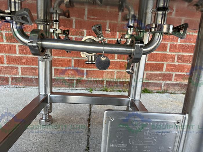 Used Mann Stainless Steel 800mm x 100mm Chromatography Column w/ Micron Filter Mesh