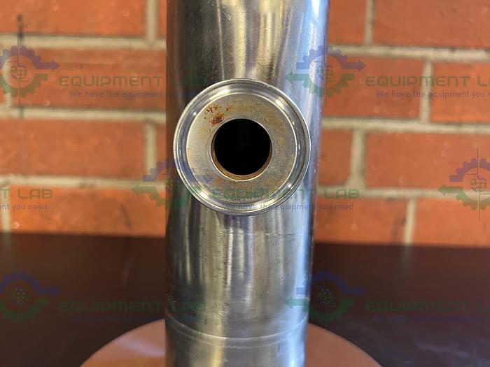 Used Max Pure 316 Stainless Steel Tee w/ 3" Sanitary Fitting to 5" Flange