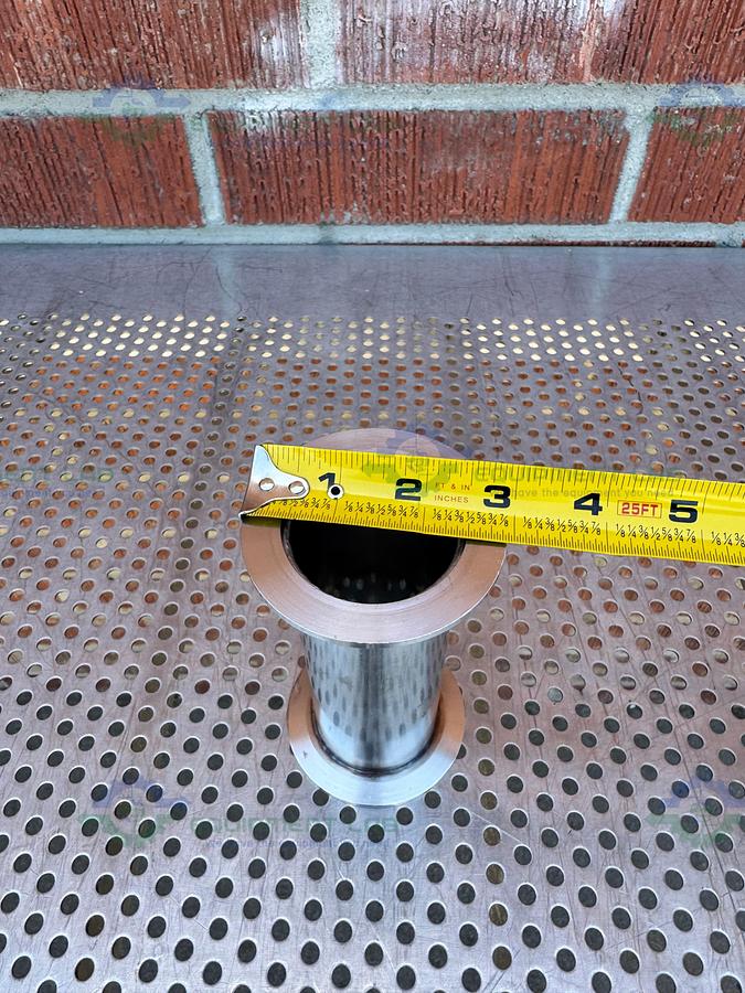 Used Stainless Steel KF 40 Nipple Vacuum Fitting 5.5" Length