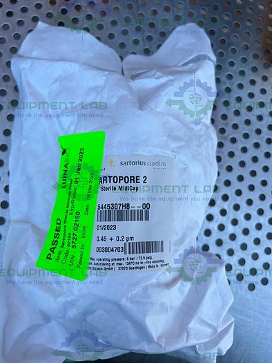 Used Sartorius  5445307H8 Sartopore 2 Steril MidiCap 0.45 + 0.2 um