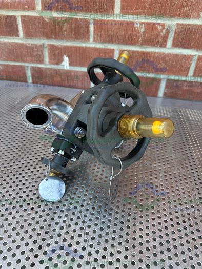 Used 4 ITT Pure-Flo Stainless Steel Diaphragm Valves w/ 1.5" to 1/2" Sanitary Fitting