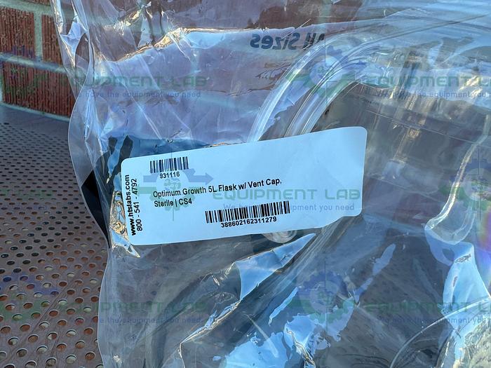 Lot of 2 - Thomson  931116 Optimum Growth 5L Flask w/ Vent Cap, Sterile