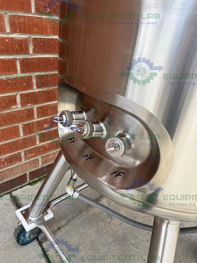 Used Precision 250 Liter Stainless Steel Jacketed Reactor 100 PSI w/ Top Mixer 1/2 HP