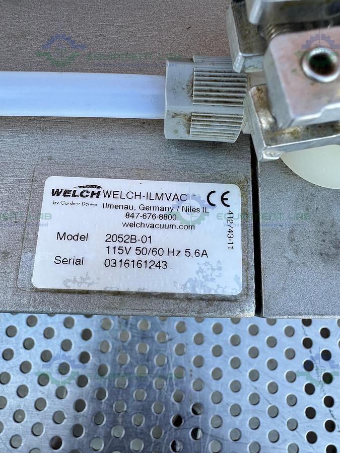 Used Welch ILMVAC 2052B-01 Dry Chemical Duty Diaphragm Pump 115V, 50/60 Hz