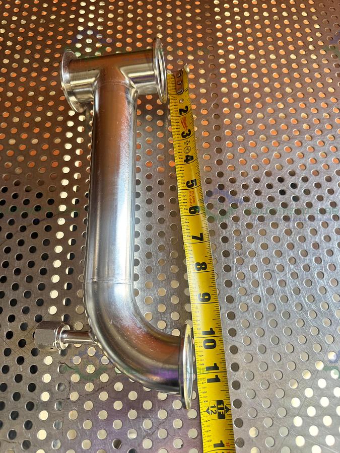 Used Stainless Steel 3 Way Process Vacuum Pipe w/ KF 40 to 1/2" NPT Fitting