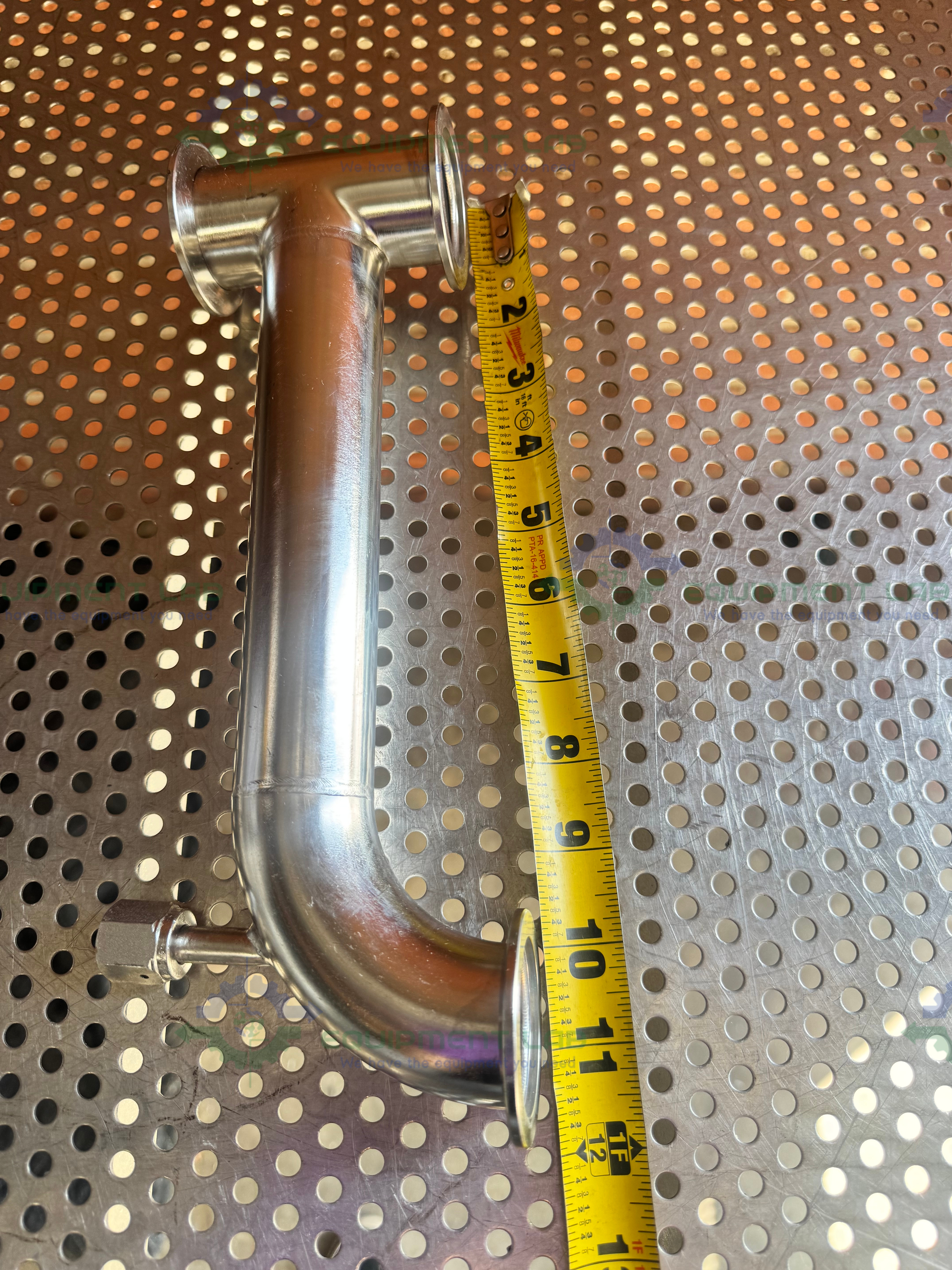 Used Stainless Steel 3 Way Process Vacuum Pipe w/ KF 40 to 1/2" NPT Fitting