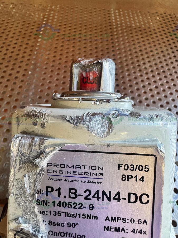 Used Promation P1.B-24N4-DC Precision Actuation Valve 135 Lbs /15Nm w/ 3.4" Valve