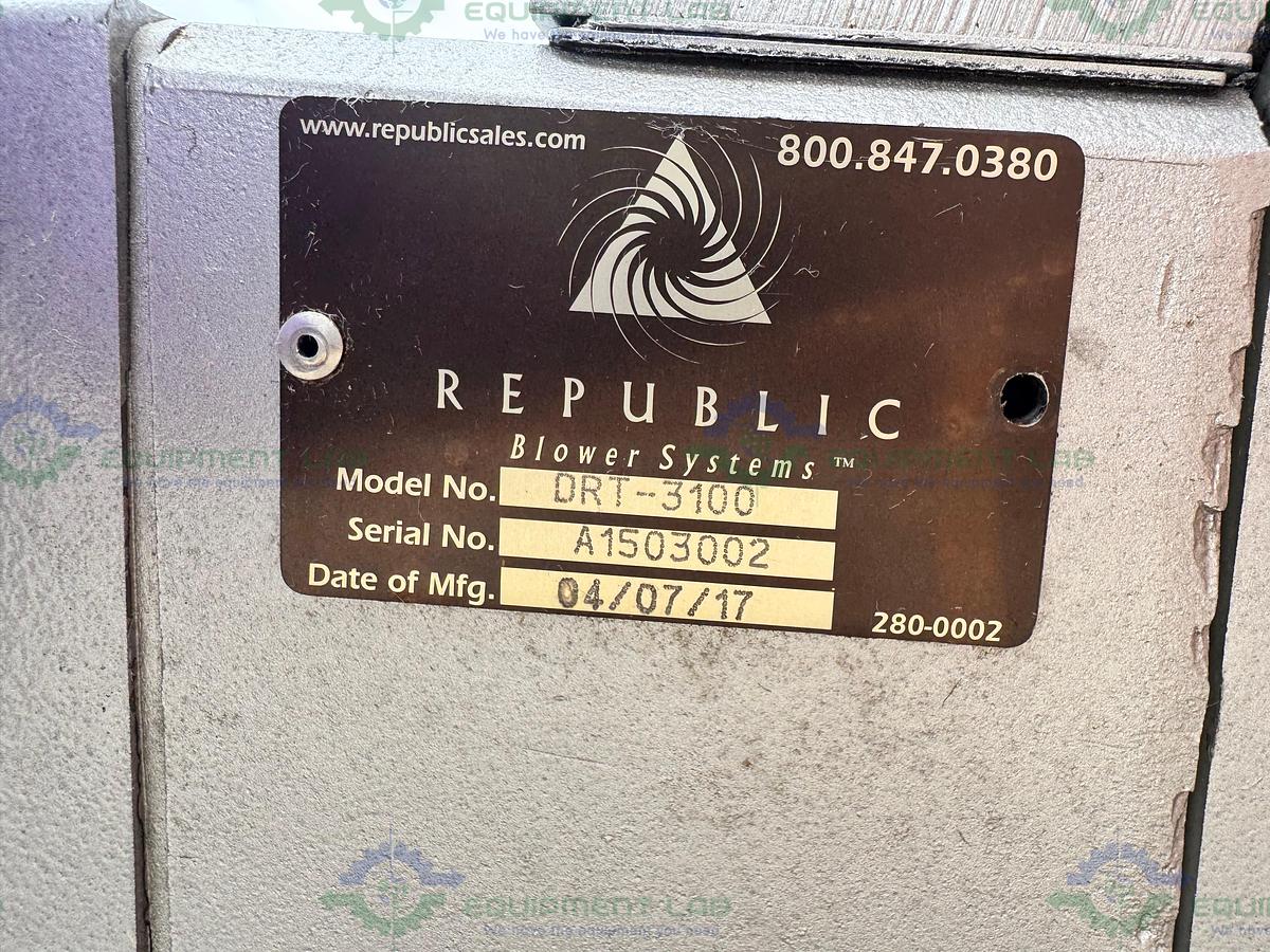 Used Republic  DRT-3100 Dry-Running Rotary Vane Vacuum Pump w/ Eurovac 5.5 kW Motor