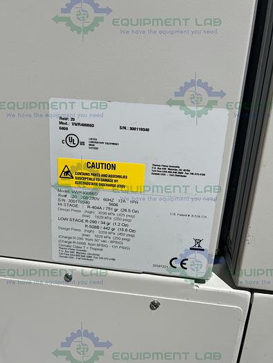 Used Thermo VWR40086D Ultra-Low Temperature Freezer -86°C, 23 Cu.Ft. 208V