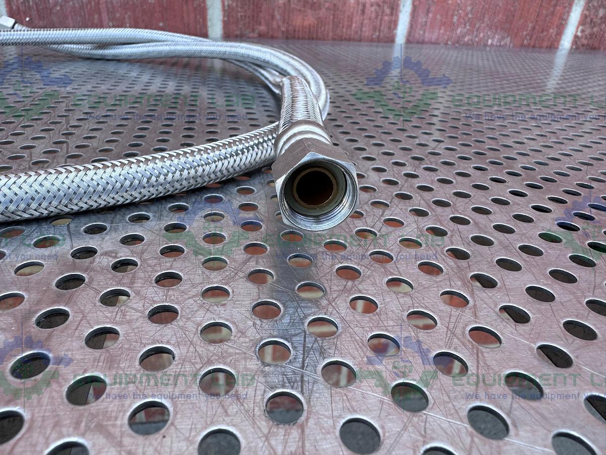 Used Unbranded 60" Stainless Steel Braided Hose w/ 1/2" NPT Fittings