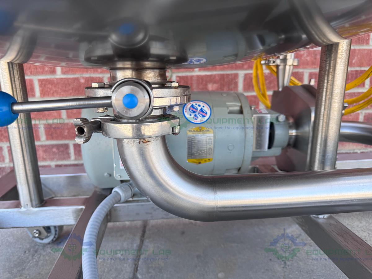 Used GEA 300 Liter Reservoir Tank w/ Fristam FPX742-205 Centrifugal Pump, Controller