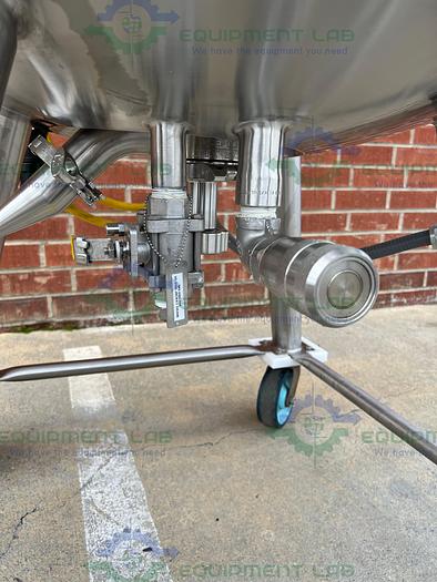 Used Precision 250 Liter Stainless Steel Jacketed Reactor 100 PSI w/ Top Mixer 1/2 HP