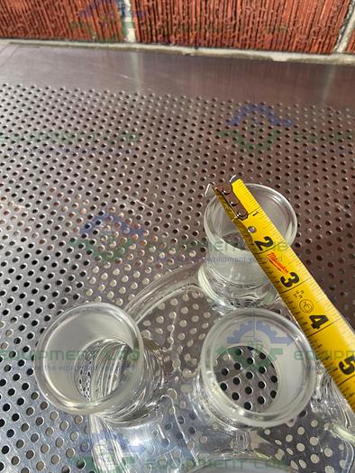 Used Chemglass  CG-1946-50 Reaction Vessel 5 Neck Lid 200MM, 45/50 Joints w/ Adapter