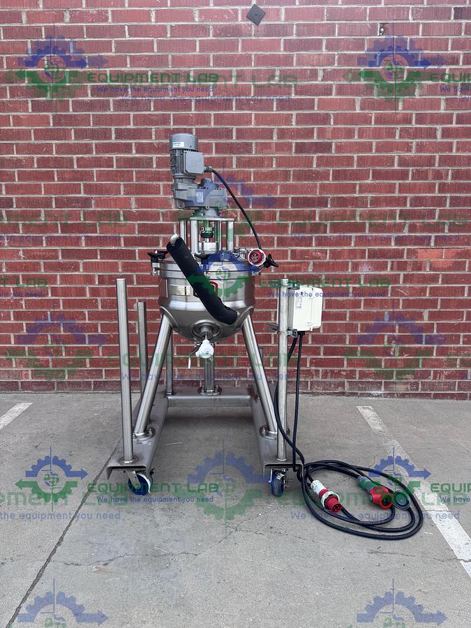 Used Lee Industries 50 Liter Stainless Steel Jacketed Reactor w/Mixer, Scraper MFG 23