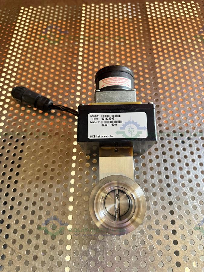 Used MKS 253B-15761 Stainless Steel Exhaust Throttle Valve w/ KF 40 Fitting