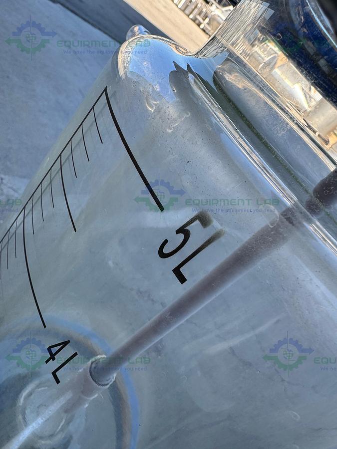 Used China 5 Liter Jacketed Glass Reactor w/ China Overhead Stirrer