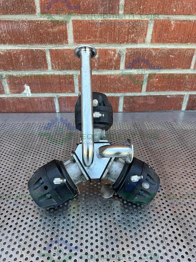Used 3 ITT Pure Flo Advantage 4 - Way Diaphragm Valve w/ 1" Sanitary Fitting