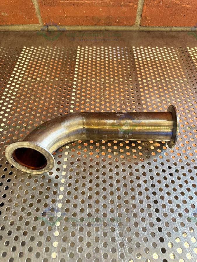 Used Alfa Laval Stainless Steel 90 Degree KF 50 Elbow Nipple Vacuum Fitting