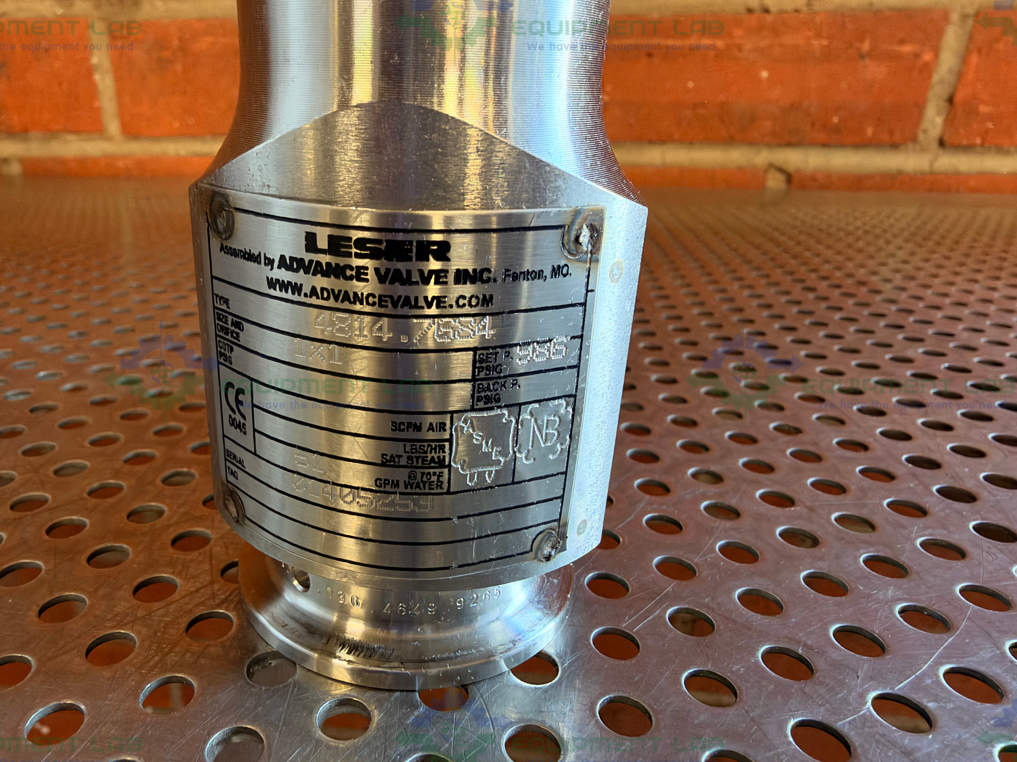 Used Leser 4814.7684 Spring Loaded Sanitary Safety Relief Valve w/1" Sanitary Fitting