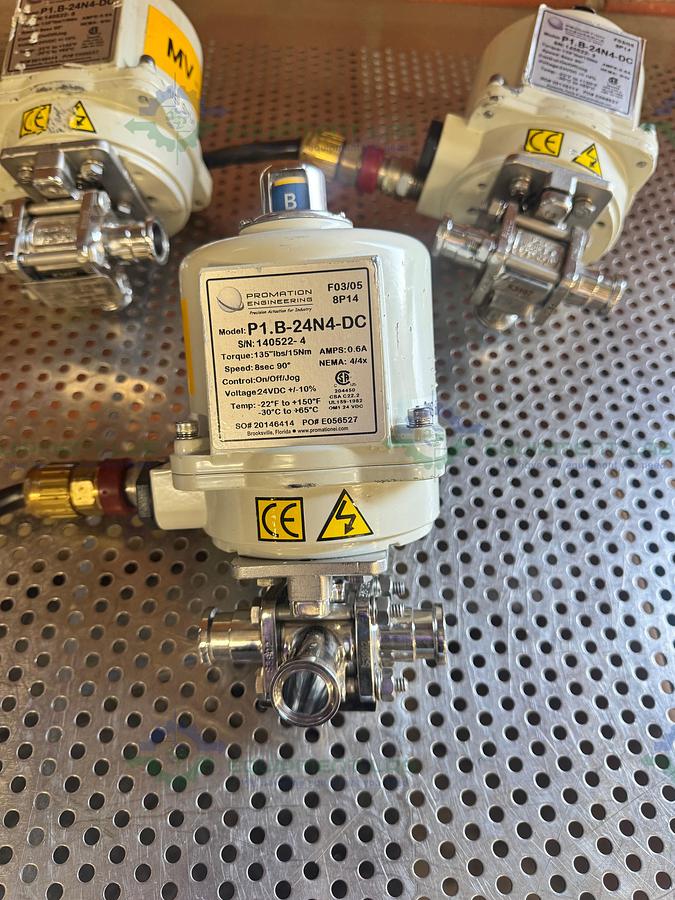 Used Promation P1.B-24N4-DC Precision Actuation Valve w/ 3- Way 3.4" Valve