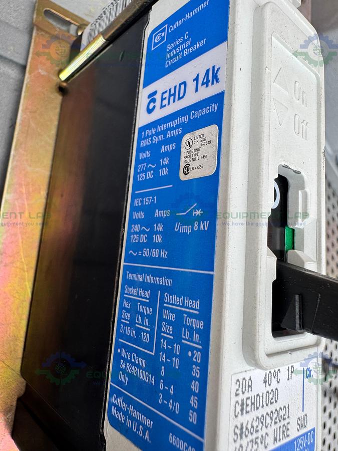 Used Killark XECD-204A1 Circuit Breaker Enclosure 250/480V w/ Cutler EHD 14K Breaker