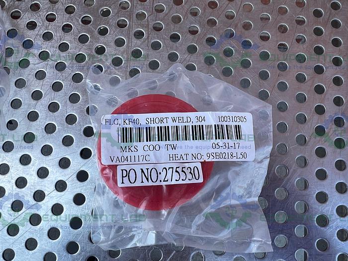 Used Lot of 2- MKS  100310305 ISO-KF Weld Stub Flange, NW40, 1.5" OD, 0.75" Length