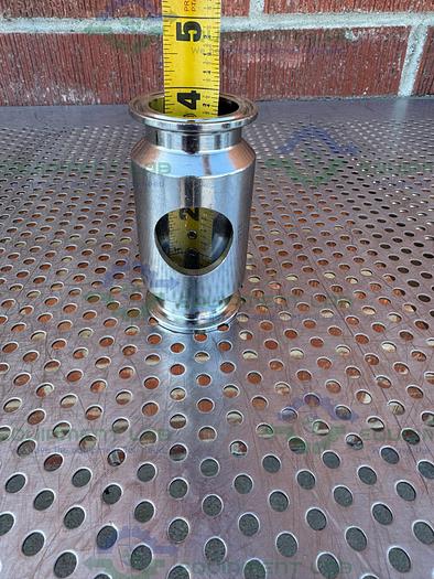 Used BBS System 223169 Stainless Steel In Line Sight Glass w/ 1 1/2" Sanitary Fitting
