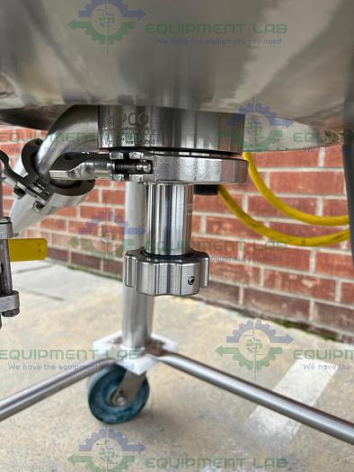 Used Precision 250 Liter Stainless Steel Jacketed Reactor 100 PSI w/ Top Mixer 1/2 HP