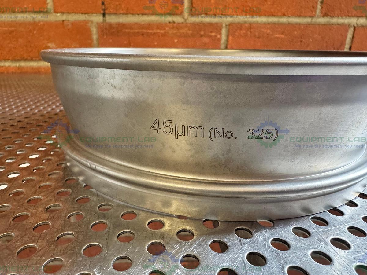 Used Retsch Sieve Frame and Screen, 8" Diameter x 2" Deep, 45um Mesh Size