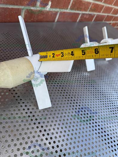 Used Chemglass Impellers w/ Glass Stirrer Shaft 30mm , For 100 L Chemglass Reactor 60"