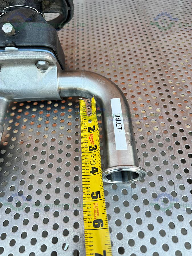 Used 2- ITT Pure Flo RA25MAX Diaphragm Valve w/ 1 1/2" to 3/4" Sanitary Fitting