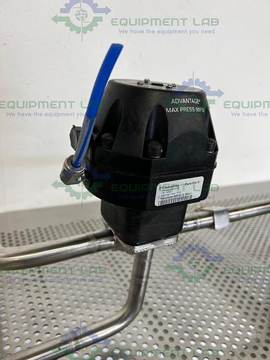 Used 2 ITT Pure-Flo A208 Diaphragm Valves 90PSI w/ 3/4" and 1" Sanitary Fittings