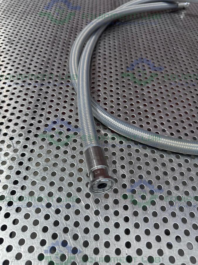 Used Sani-Tech West 84" Stainless Steel Flexible Braided Hose 1/2" Sanitary Fitting