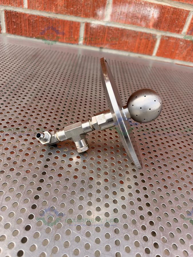 Used HFS EXA-LID-6-NPT0102 Stainless Steel Spray Ball w/ 6" Sanitary Fitting
