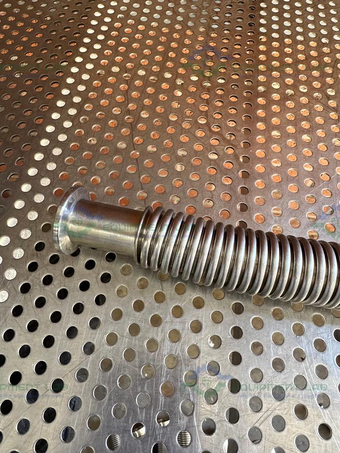 Used Stainless Steel Bellows Flexible Vacuum Hose 12" w/ KF 25 Fitting