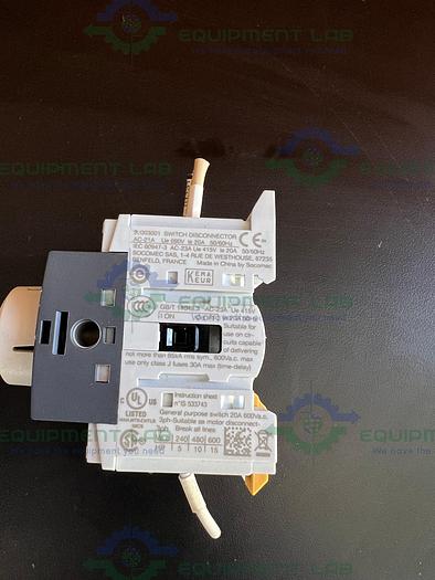 Used Socomec  Sirco M20 Disconnect Switch 415V, 23A