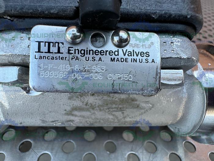 Used ITT Pure Flo Stainless Steel Diaphragm Valve w/  1" Sanitary Fittings