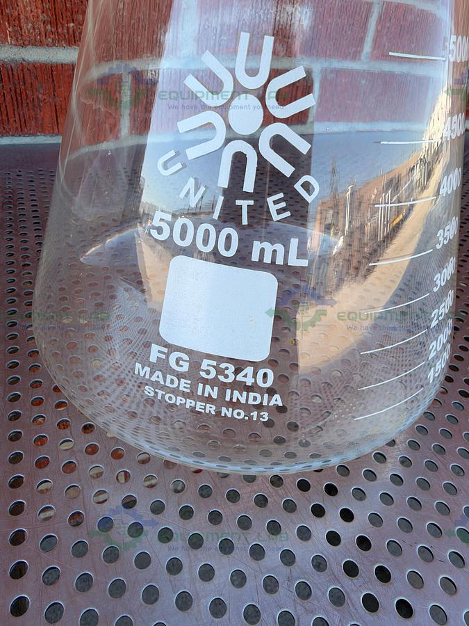 Used Lot of 2 - United Scientific FG5340 5000 mL Erlenmeyer Flask