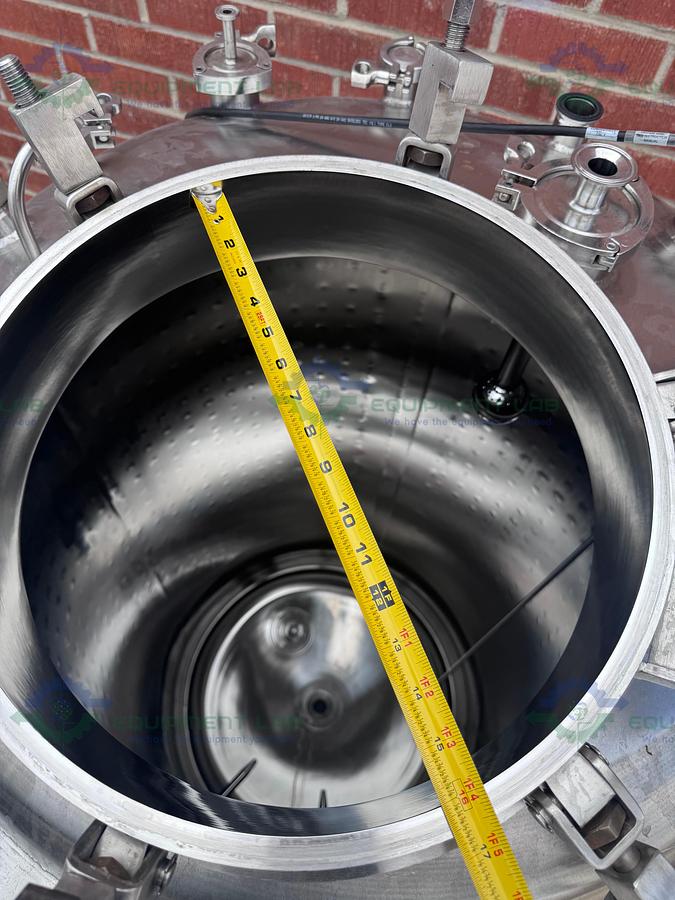 Used Feldmeier 1000 Liter Stainless Steel Jacketed Reactor 50 FV PSI w/ 0.5 HP Motor