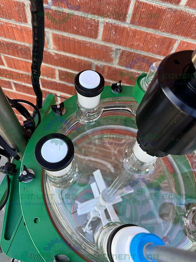 Used Chemglass 150 Liter Jacketed Glass Reactor w/ Chemglass Digital Overhead Stirrer