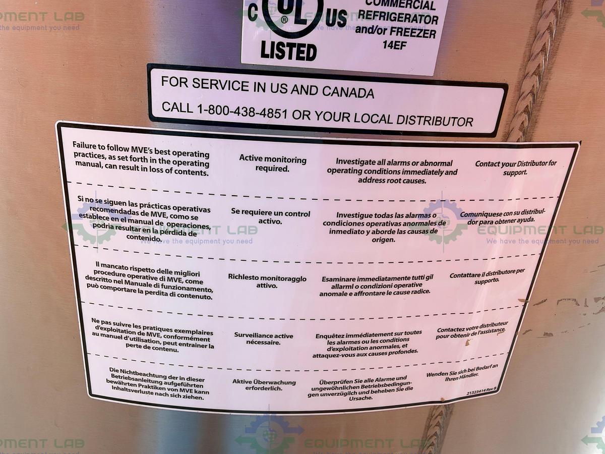 Used Thermo Scientific CE8120 CryoExtra 20 Cryogenic Storage Vessel 463 L