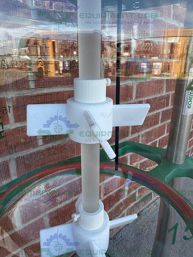 Used Chemglass 20 Liter Glass Reactor w/ Chemglass Overhead 1/4 HP Stirrer