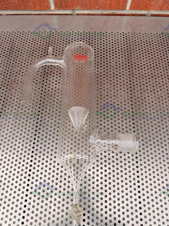 Used Pope Scientific Glass Vacuum Cold Trap with Bottom Drain Stopcock