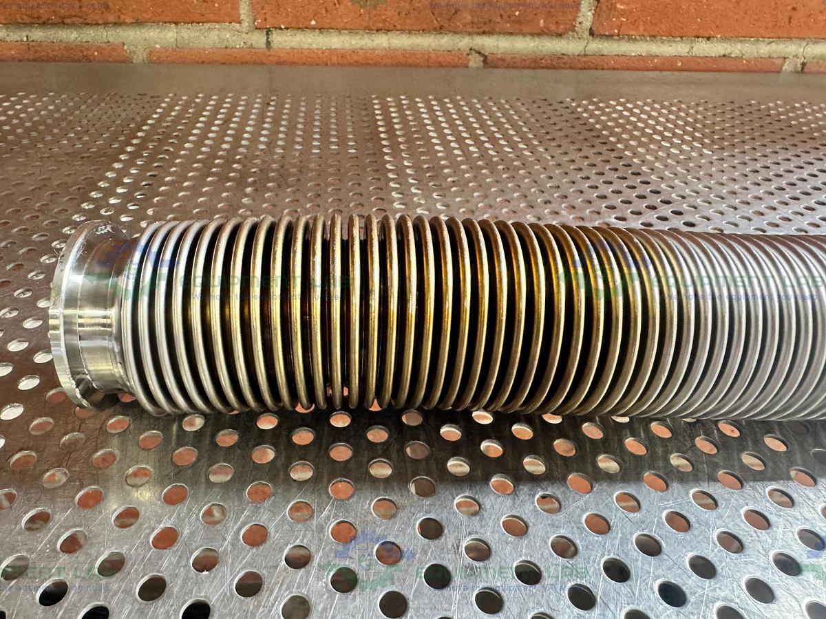 Used Stainless Steel Bellows Flexible Vacuum Hose 14" w/ KF 40 Fitting