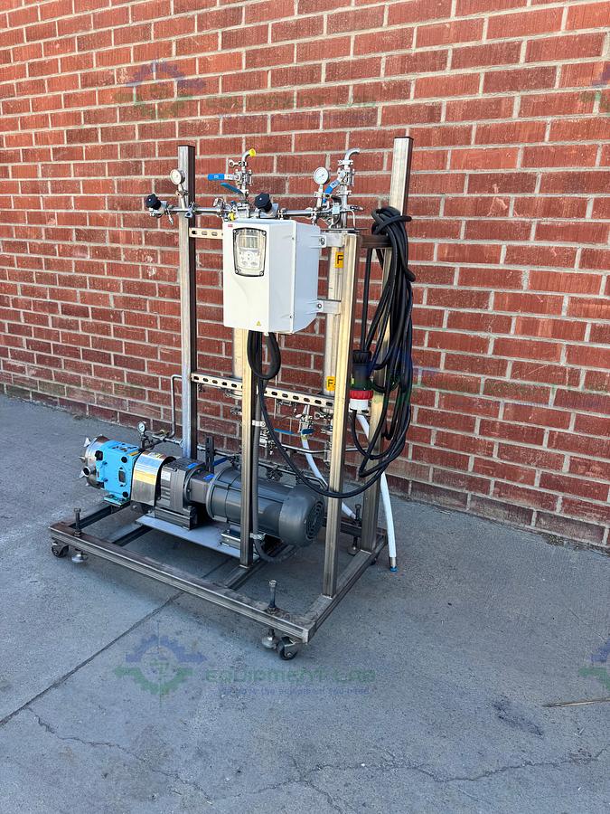 Used Millipore Filtration System w/ Waukesha Cherry 030 Rotary Lobe Pump 5 - 3 HP