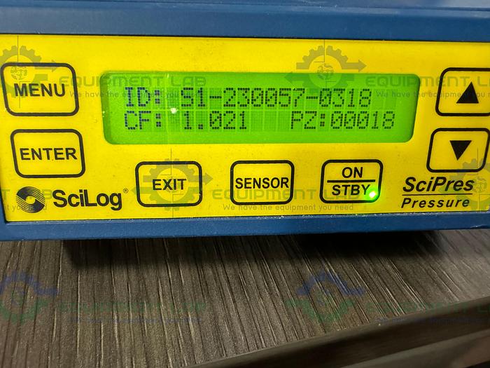 Used SciLog  SciPres Pressure Monitor 0 to 60 psi w/ Scilog Flow Cell Sensors
