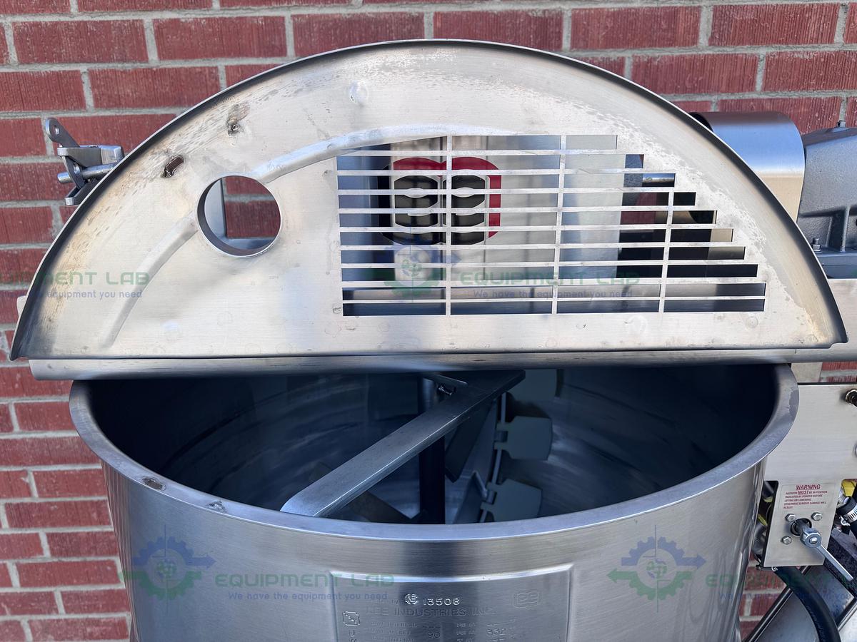 Used Lee 350 Liter Scrape Agitation Stainless Steel Half Jacketed Reactor w/ VFD