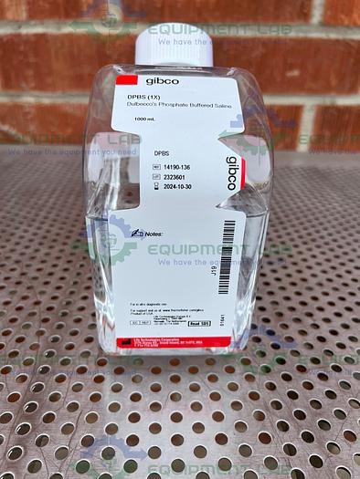 Used Box of 6 - Gibco 14190-136 Dulbecco's Phosphate Buffered Saline No Mg, No Ca